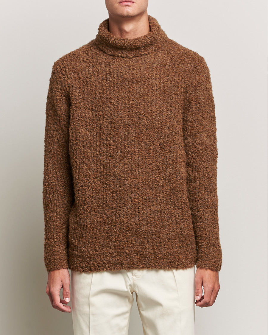 Herren | Pullover | Oscar Jacobson | Krister Wool/Alpaca Rollneck Dark Brown