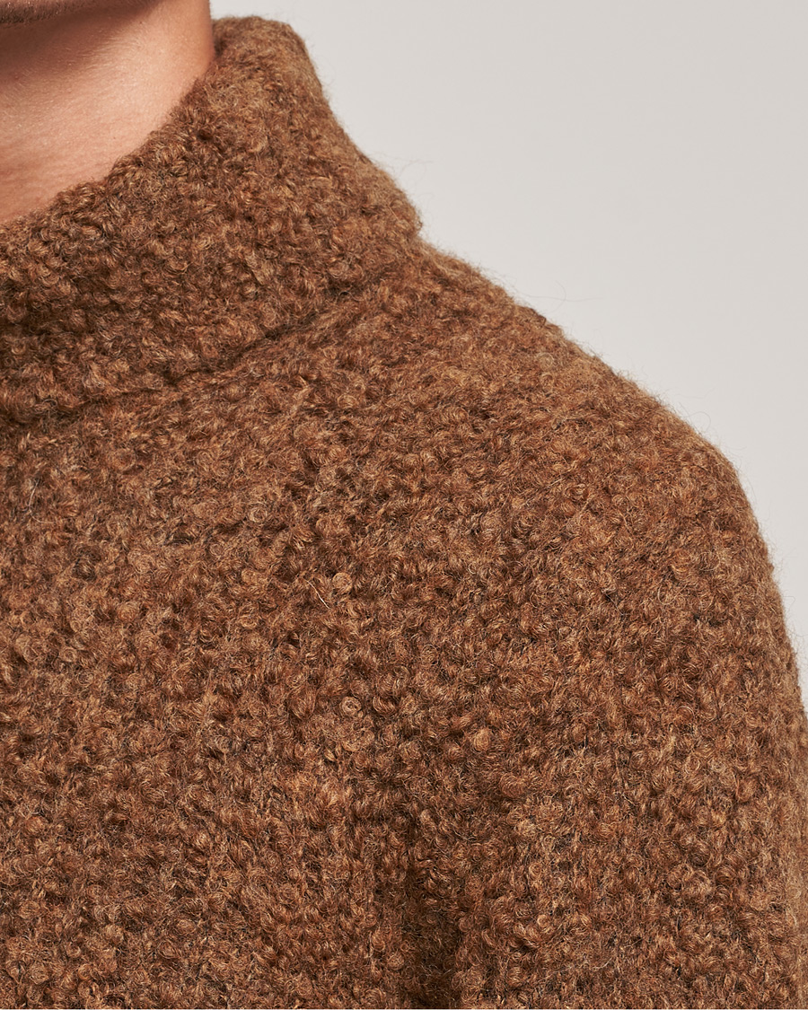 Herren | Pullover | Oscar Jacobson | Krister Wool/Alpaca Rollneck Dark Brown