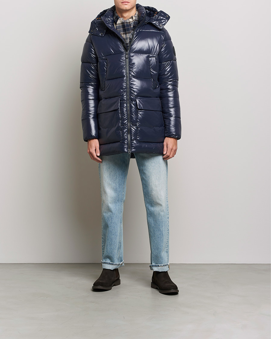 Herren | Jacken | Save The Duck | Christian Long Padded Puffer Jacket Blue Black