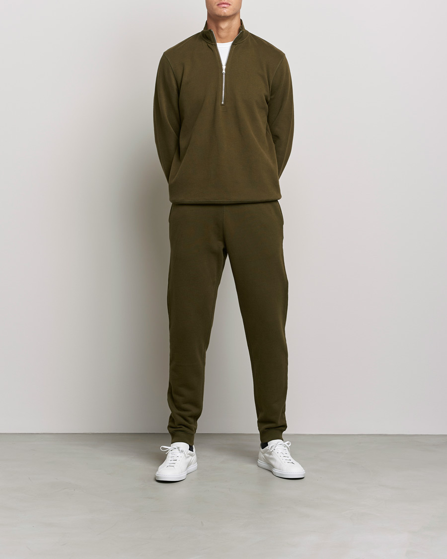 Herren | Hosen | Sunspel | Cotton Loopback Track Pants Dark Moss
