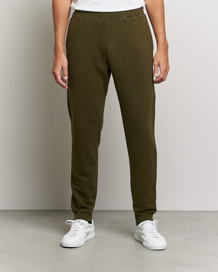Herren | Hosen | Sunspel | Cotton Loopback Track Pants Dark Moss