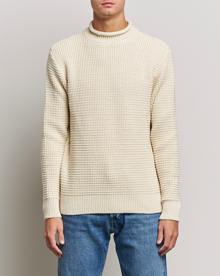Herren | Pullover | Sunspel | Fisherman Jumper Ecru