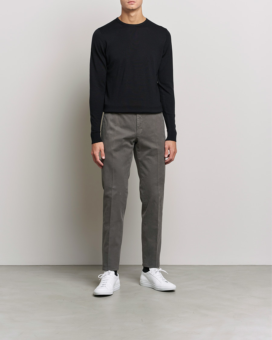 Herren | Pullover | Sunspel | Crew Neck Jumper Black