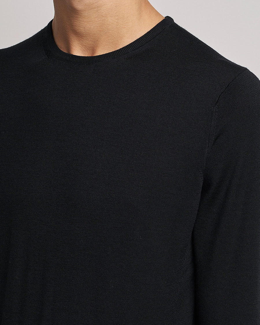 Herren | Pullover | Sunspel | Crew Neck Jumper Black