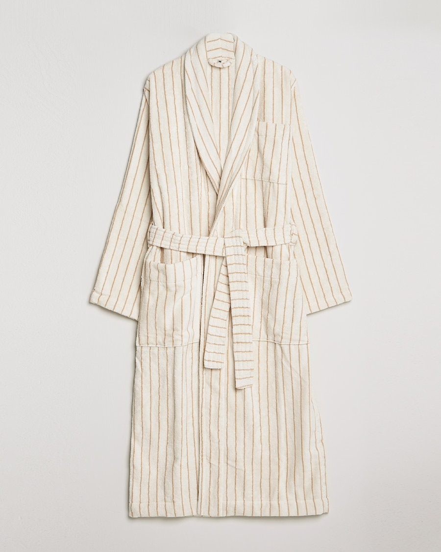 Herren | Schlafanzüge & Bademäntel | Tekla | Organic Terry Classic Bathrobe Sienna Stripes