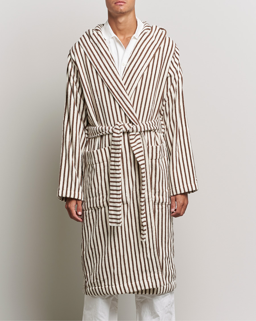 Herren | Kleidung | Tekla | Organic Terry Hooded Bathrobe Kodiak Stripes