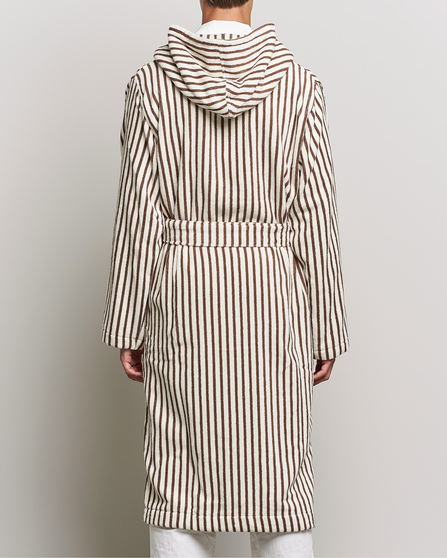 Herren | Schlafanzüge & Bademäntel | Tekla | Organic Terry Hooded Bathrobe Kodiak Stripes