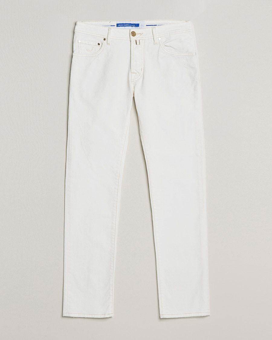 Herren | Jeans | Jacob Cohën | Nick Bio Cotton Slim Fit Jeans Off White