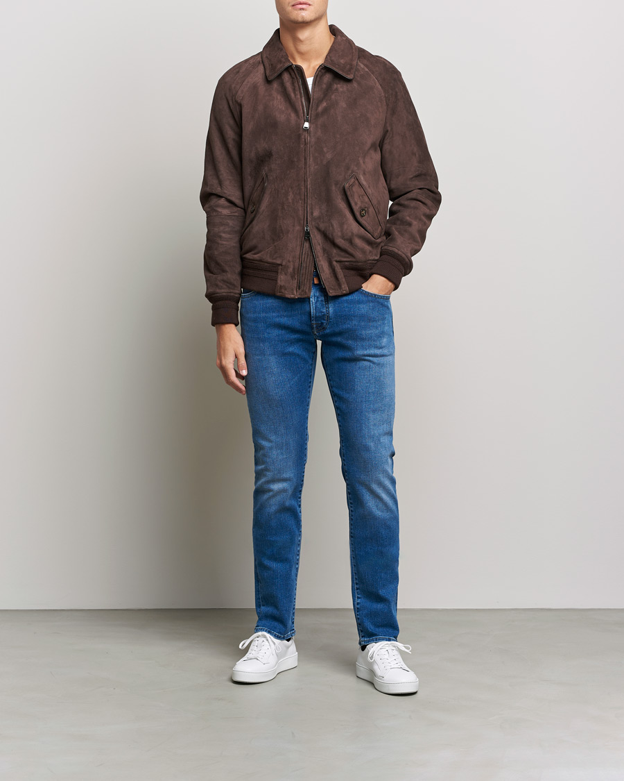 Herren | Jeans | Jacob Cohën | Nick Slim Fit Stretch Jeans Light Blue