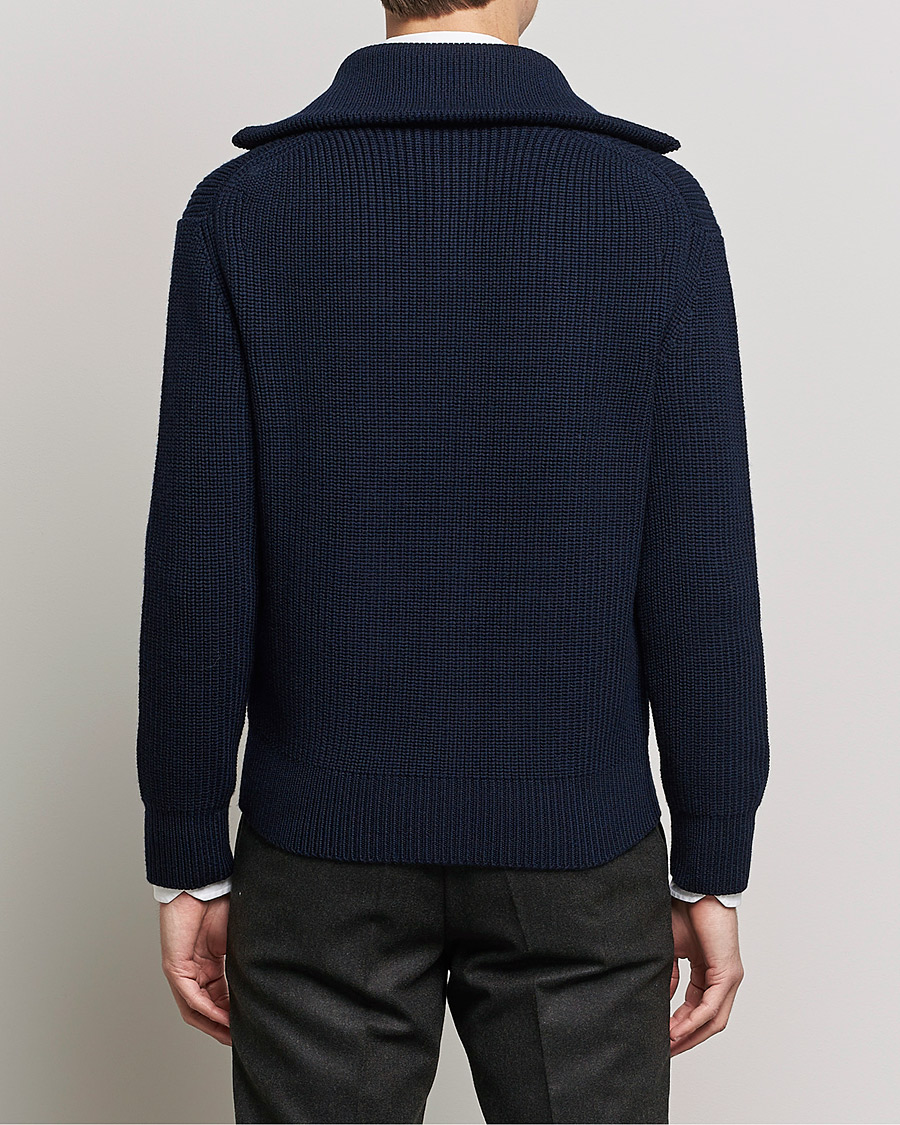 Herren | Pullover | Piacenza Cashmere | Heavy Zip Cardigan Navy