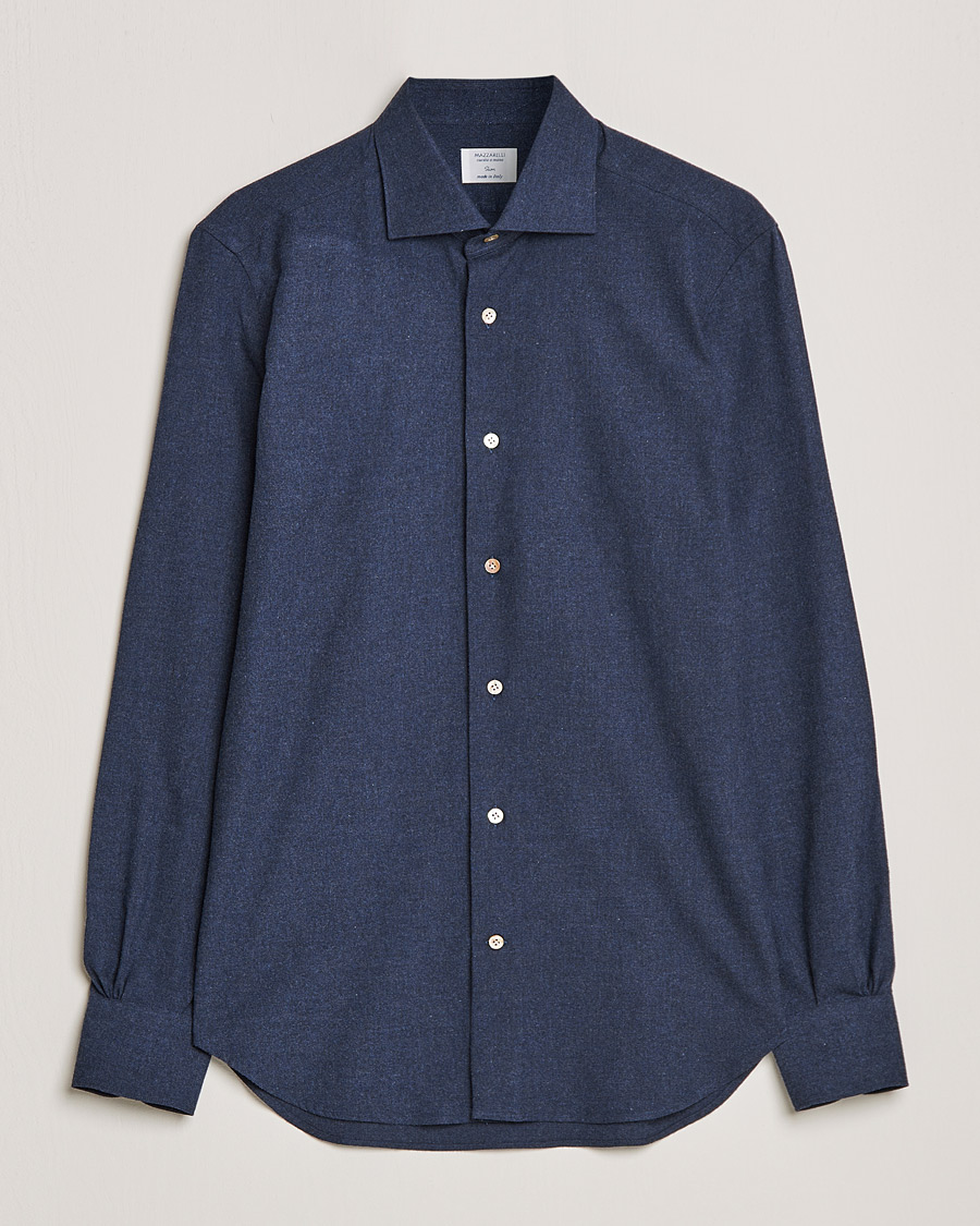 Herren | Hemden | Mazzarelli | Soft Flannel Shirt Navy