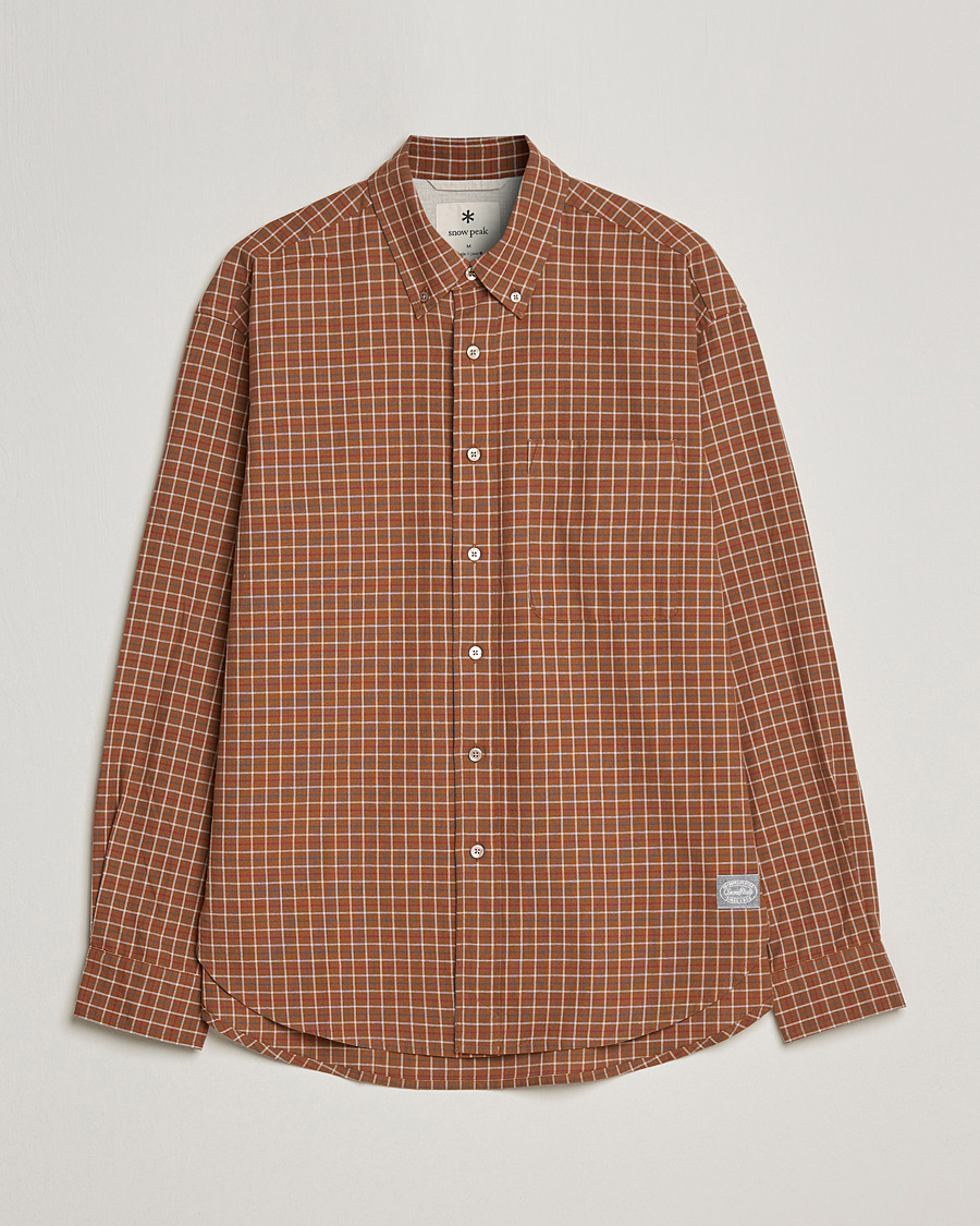 Herren | Hemden | Snow Peak | Warm Cotton Button Down Shirt Brown Check
