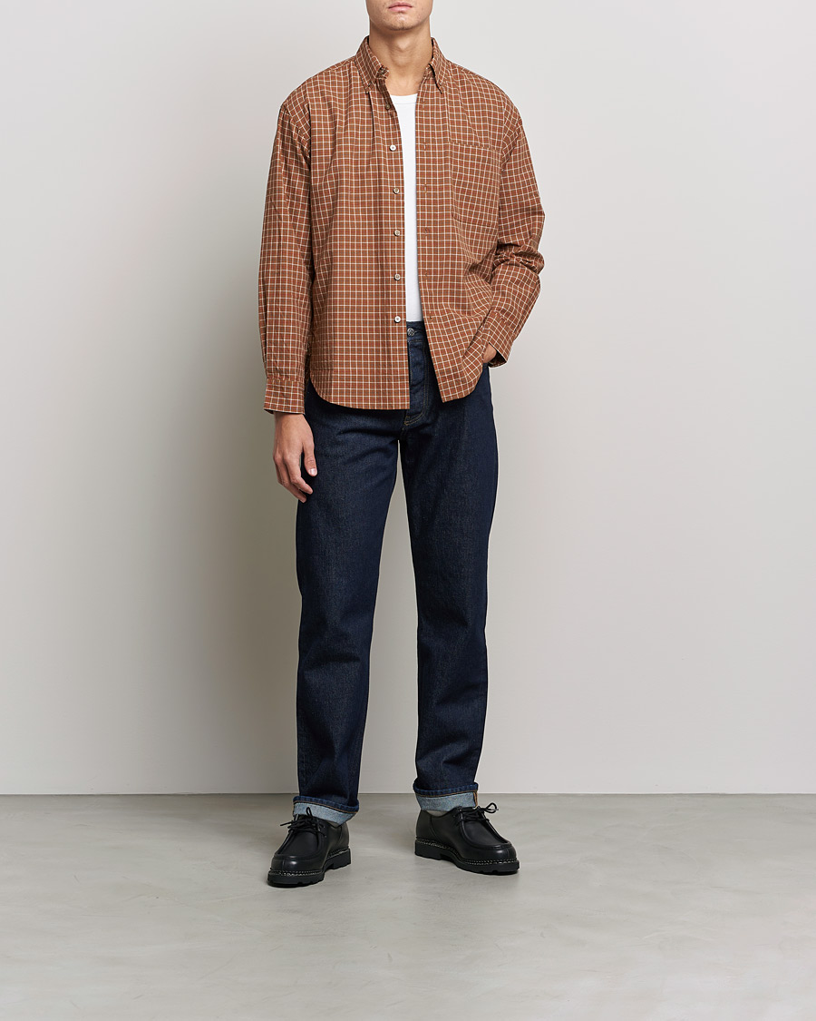 Herren | Hemden | Snow Peak | Warm Cotton Button Down Shirt Brown Check