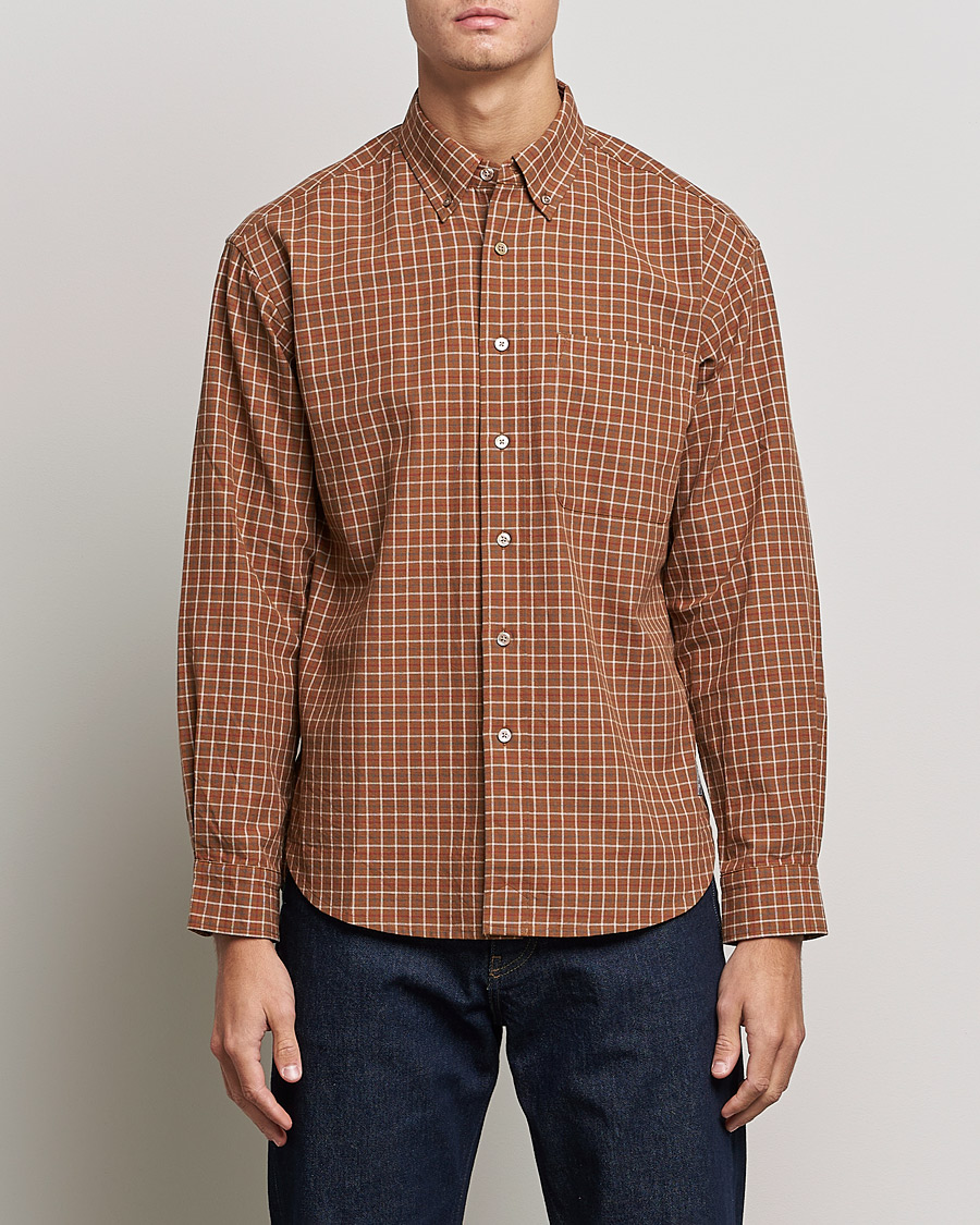 Herren | Hemden | Snow Peak | Warm Cotton Button Down Shirt Brown Check