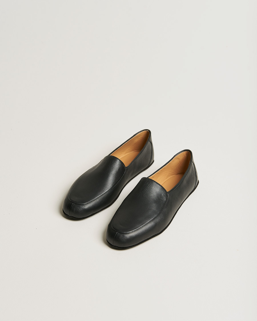 Men | Sandals & Slides | John Lobb | Hampton Travel Slipper Black Lamb Leather