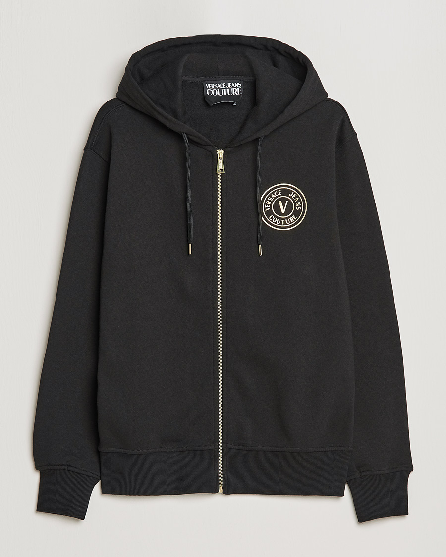 Herren | Pullover | Versace Jeans Couture | V Emblem Hoodie Black/Gold