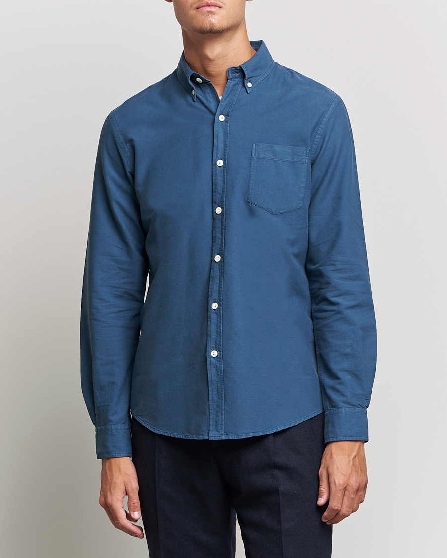 Herren | Freizeithemden | Colorful Standard | Classic Organic Oxford Button Down Shirt Petrol Blue