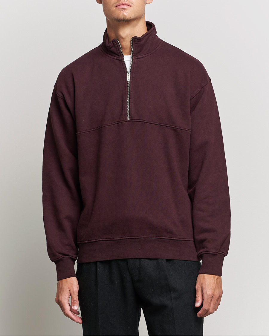 Herren | Pullover | Colorful Standard | Classic Organic Half-Zip Oxblood Red