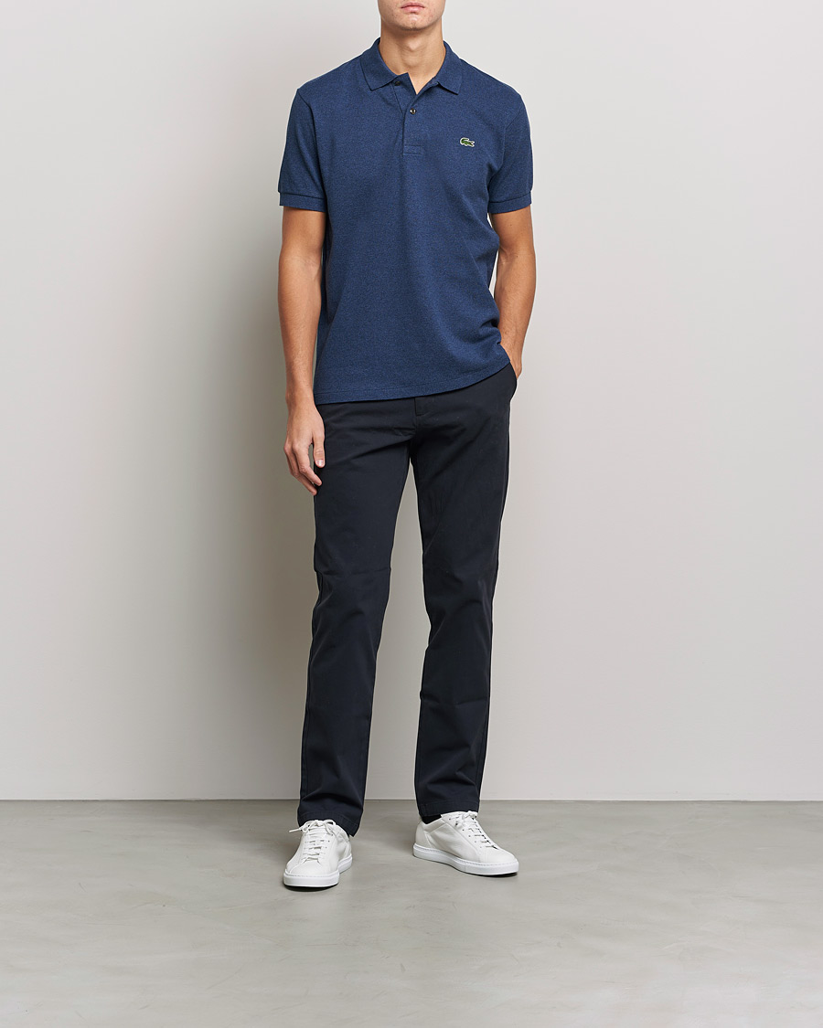 Herren | Poloshirts | Lacoste | Original Polo Melange Piké Dark Indigo Blue
