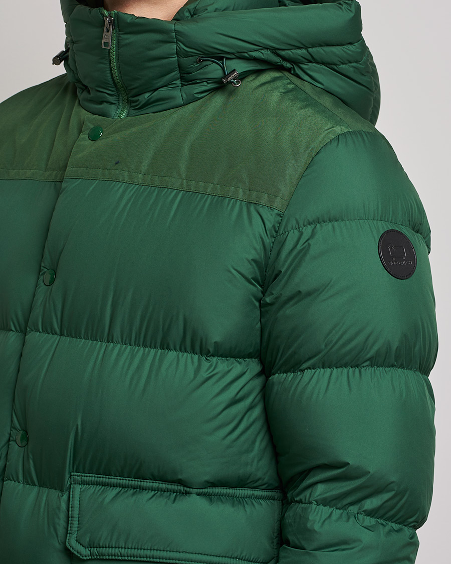 Herren | Jacken | Woolrich | Microfiber Sierra Padded Jacket Waxed Green