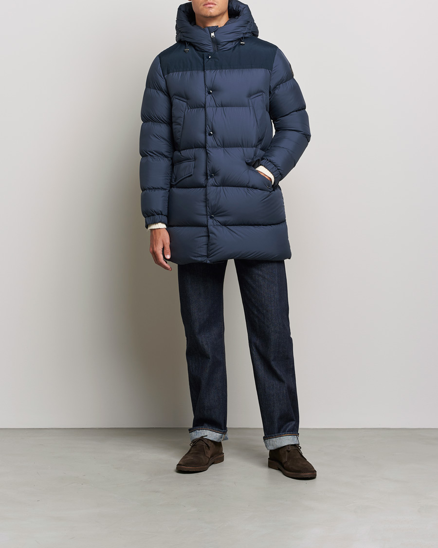 Herren | Jacken | Woolrich | Microfiber Sierra Padded Parka Melton Blue