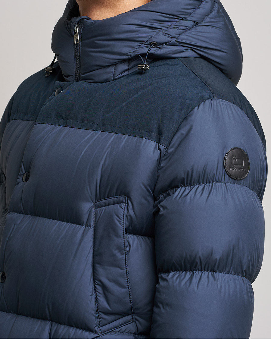 Herren | Jacken | Woolrich | Microfiber Sierra Padded Parka Melton Blue