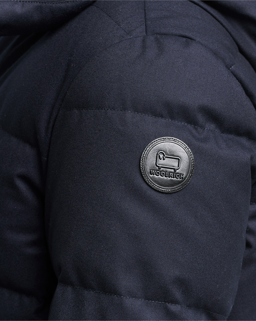 Herren | Jacken | Woolrich | Luxe Long Parka Melton Blue