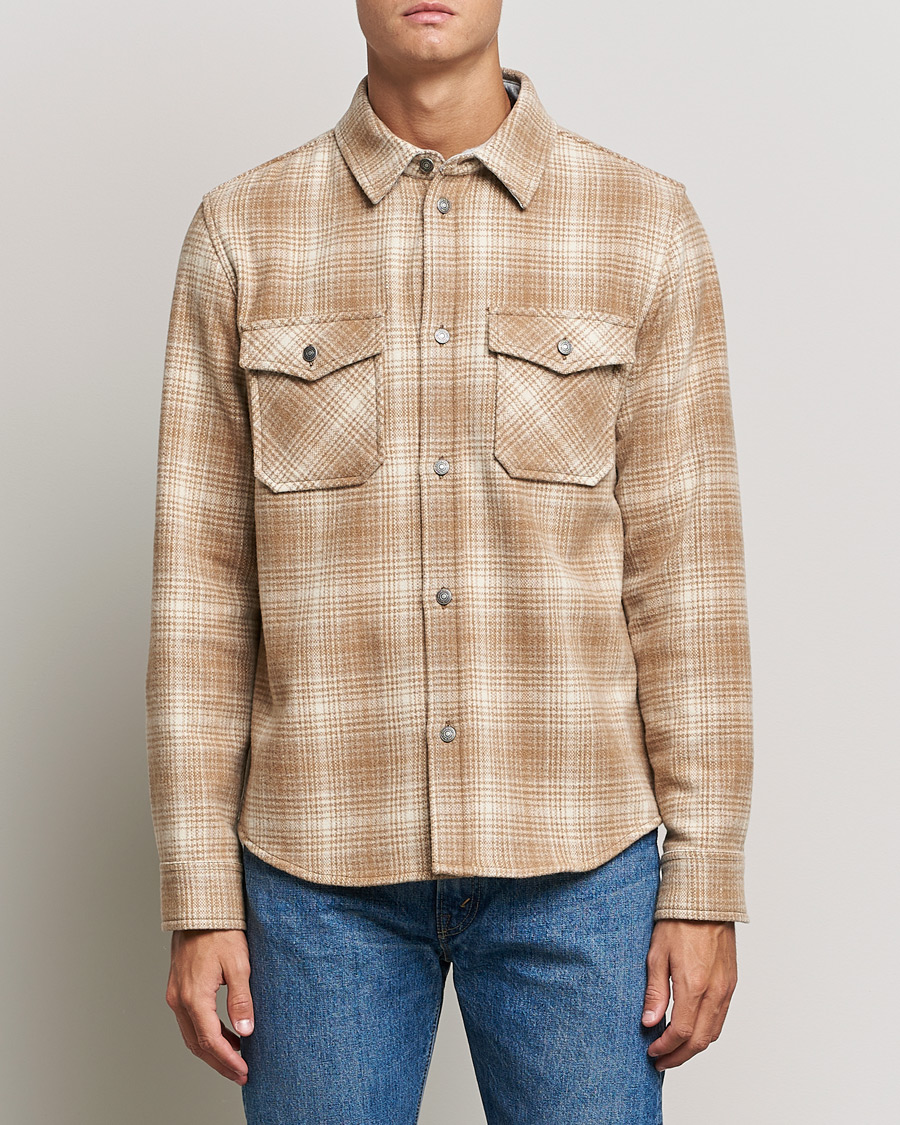 Herren | Hemden | Woolrich | Alaskan Melton Wool Overshirt Camel Hunting