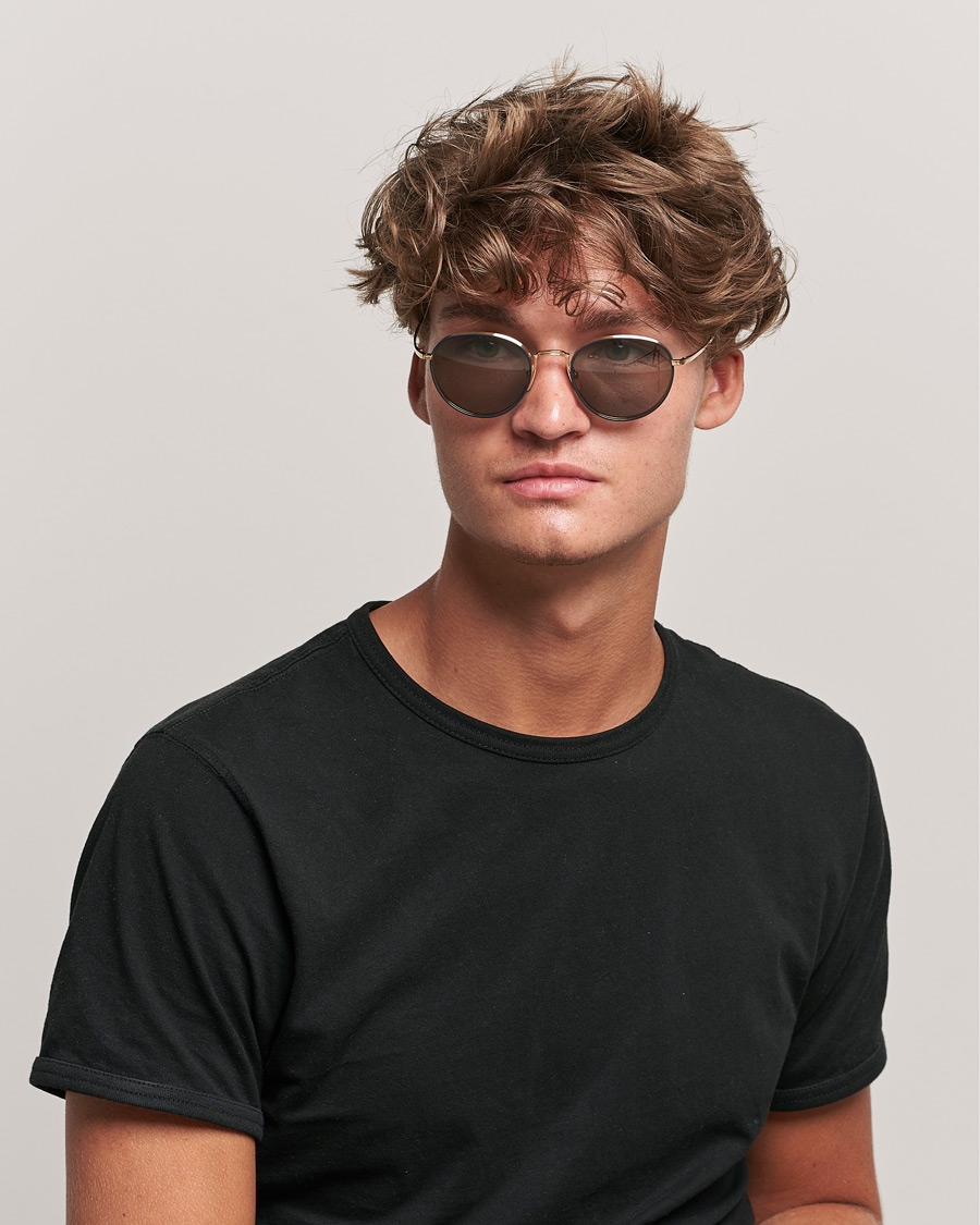 Herren | Runde Sonnenbrillen | Thom Browne | TB-S119 Sunglasses Navy/White Gold