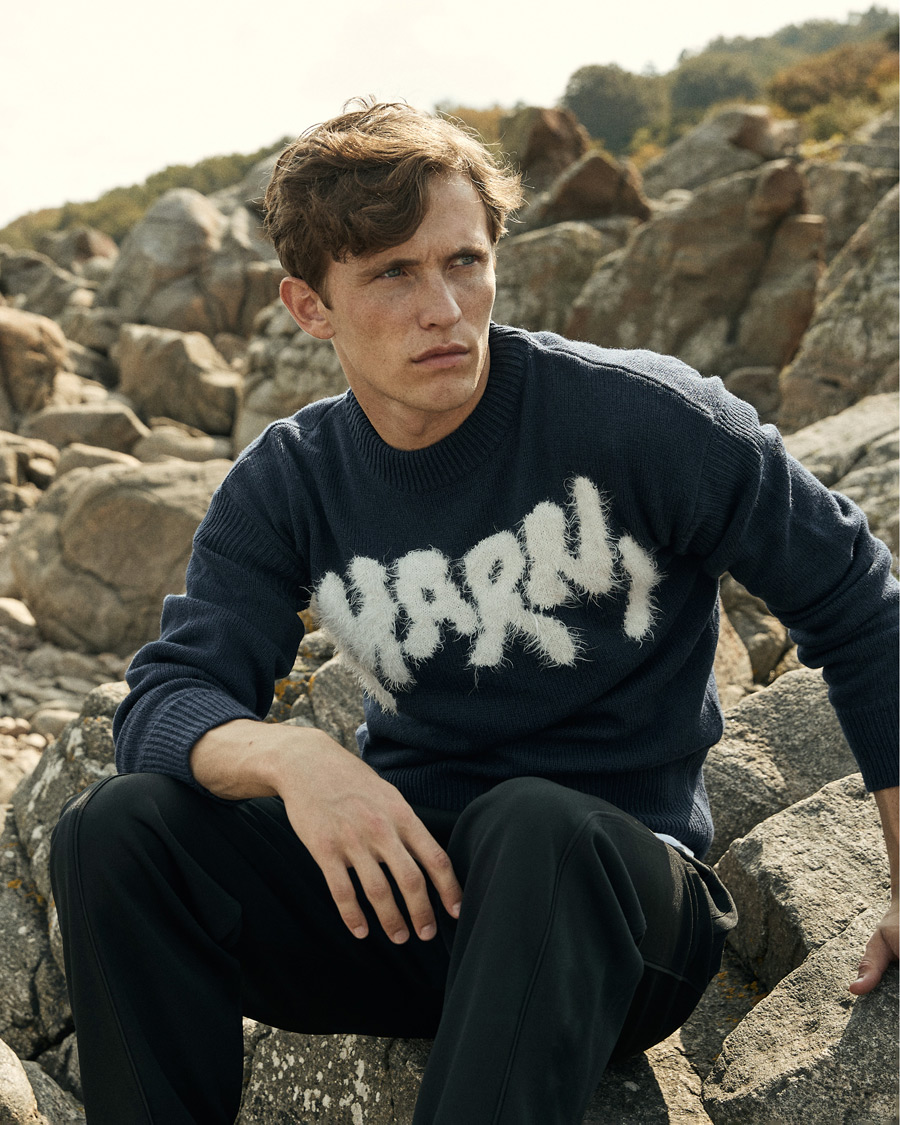 Herren | Pullover | Marni | Mohair Logo Sweater Navy