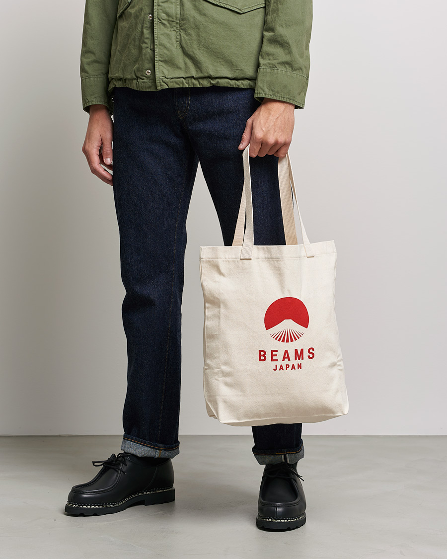 Men | Bags | Beams Japan | x Evergreen Works Tote Bag White/Red