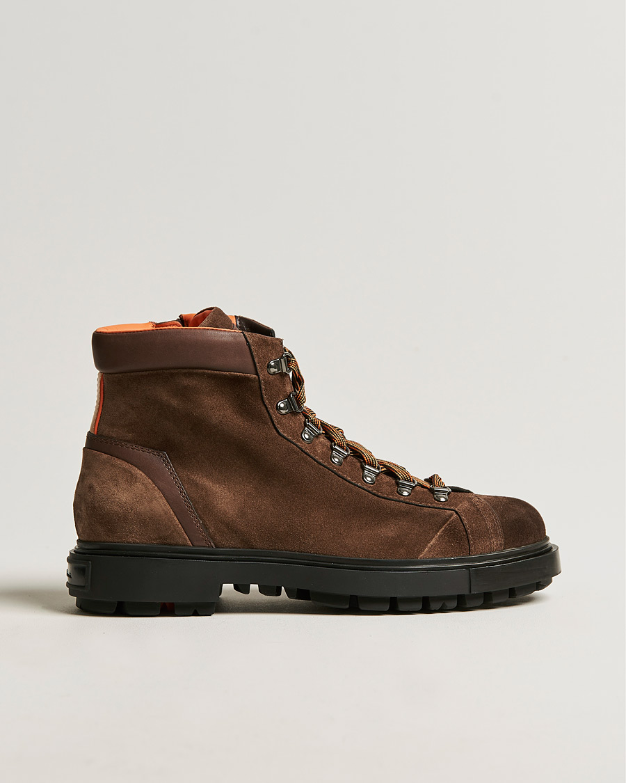 Herren | Santoni Winter Boot Dark Brown Suede | Santoni | Winter Boot Dark Brown Suede
