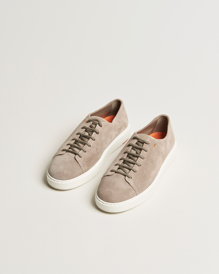 Herren | Santoni Cleanic Sneakers Beige Suede | Santoni | Cleanic Sneakers Beige Suede