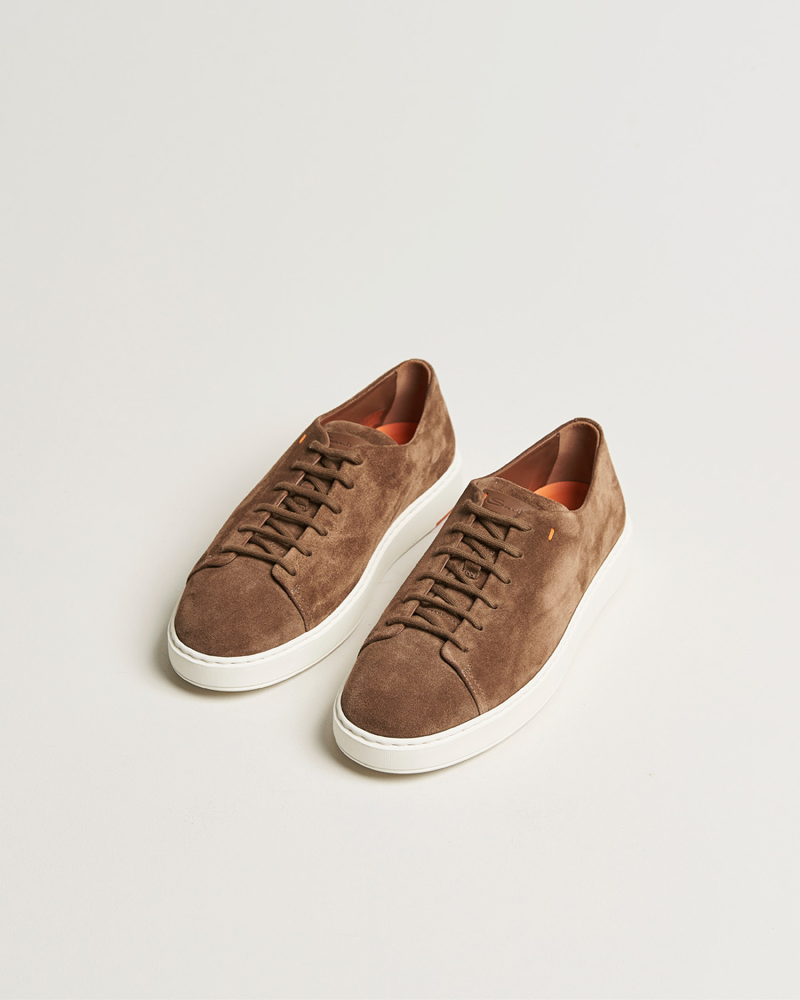 Herren | Santoni Cleanic Sneakers Dark Brown Suede | Santoni | Cleanic Sneakers Dark Brown Suede