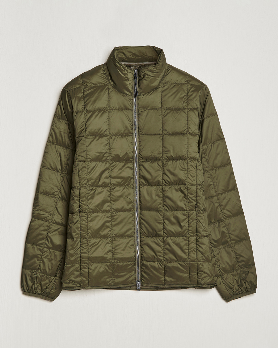 Herren | Jacken | TAION | High Neck Full Zip Lightweight Down Jacket Dark Olive