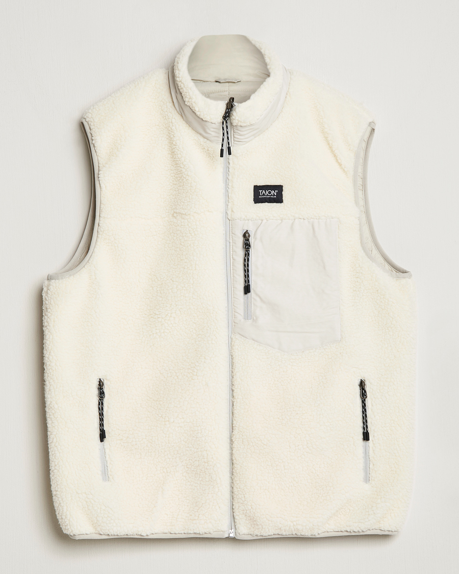 Herren | Jacken | TAION | Reversible Fleece Vest Ice Grey/Ivory