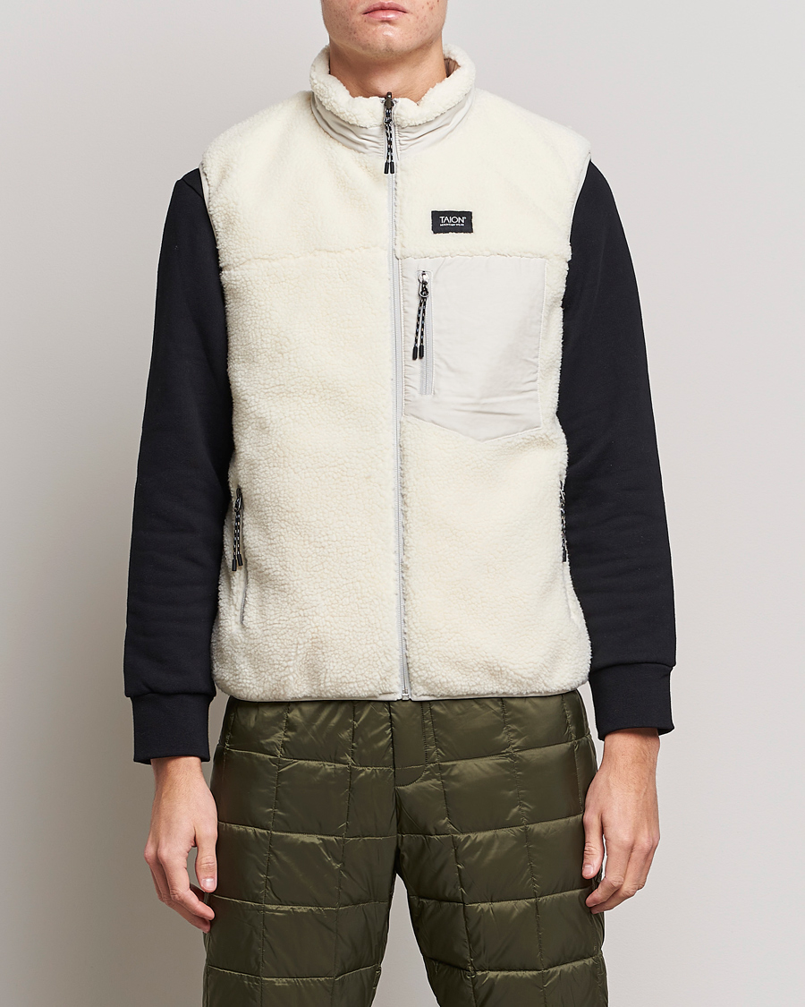 Herren | Jacken | TAION | Reversible Fleece Vest Ice Grey/Ivory