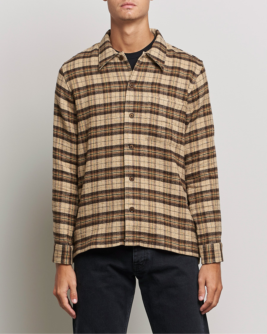 Herren | Hemden | Sunflower | Spacey Wool Overshirt Brown Check