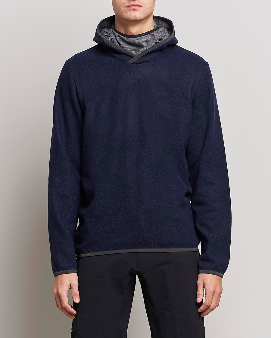 Herren | Pullover | SEASE | Drone Wool/Jersey Hood Navy