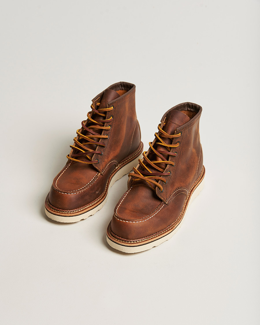 Herren | Handgefertigte Schuhe | Red Wing Shoes | Moc Toe Boot Copper Rough/Tough Leather