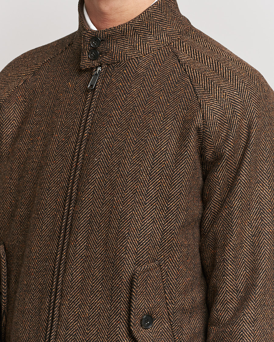 Herren | Jacken | Baracuta | G9 Herringbone Wool Jacket Brown