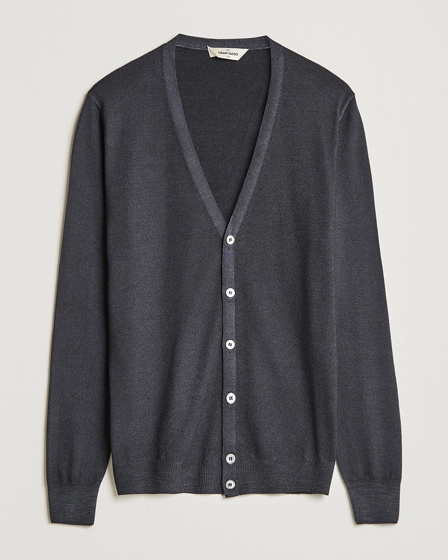 Herren | Pullover | Gran Sasso | Vintage Merino Fashion Fit Cardigan Black