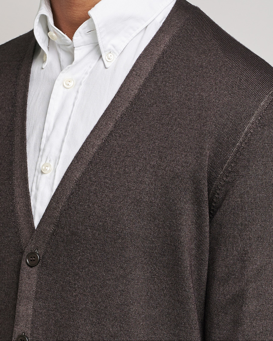 Herren | Pullover | Gran Sasso | Vintage Merino Fashion Fit Cardigan Brown