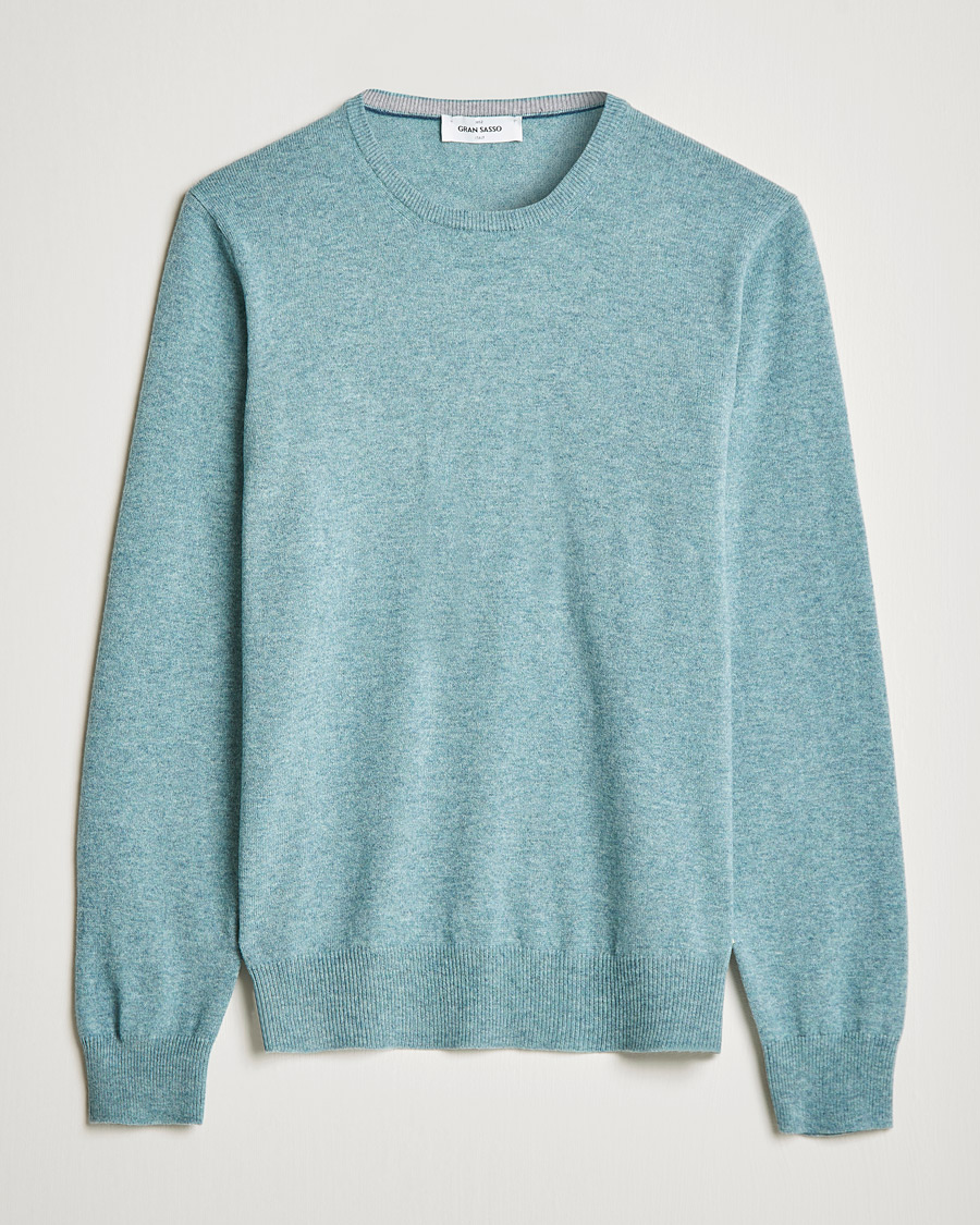 Herren | Pullover | Gran Sasso | Wool/Cashmere Crew Neck Aqua Green