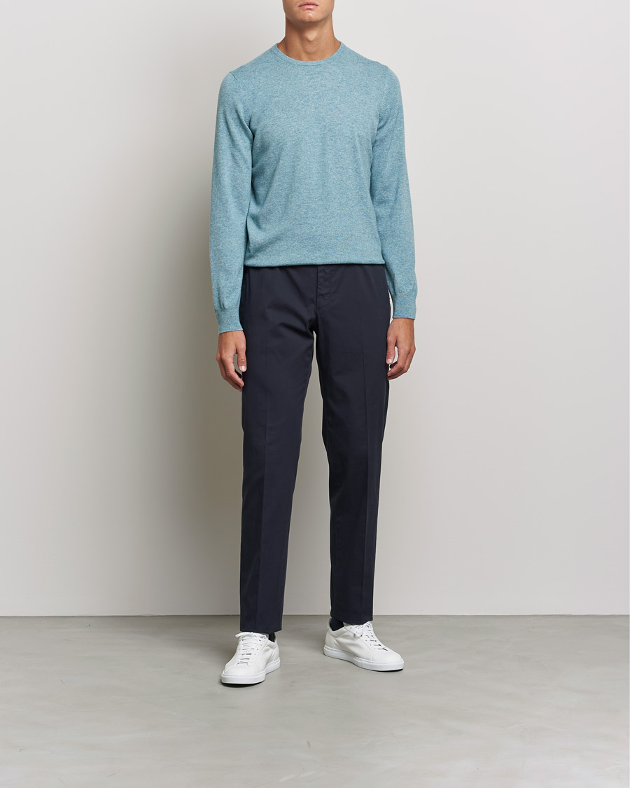 Herren | Pullover | Gran Sasso | Wool/Cashmere Crew Neck Aqua Green