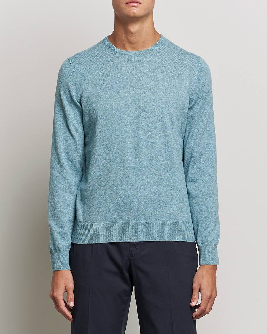 Herren | Pullover | Gran Sasso | Wool/Cashmere Crew Neck Aqua Green