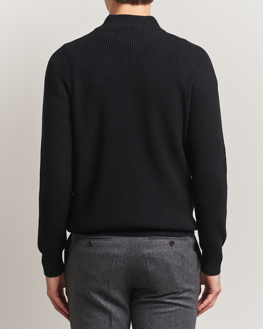 Herren | Pullover | Gran Sasso | Rainwool Half Zip Black