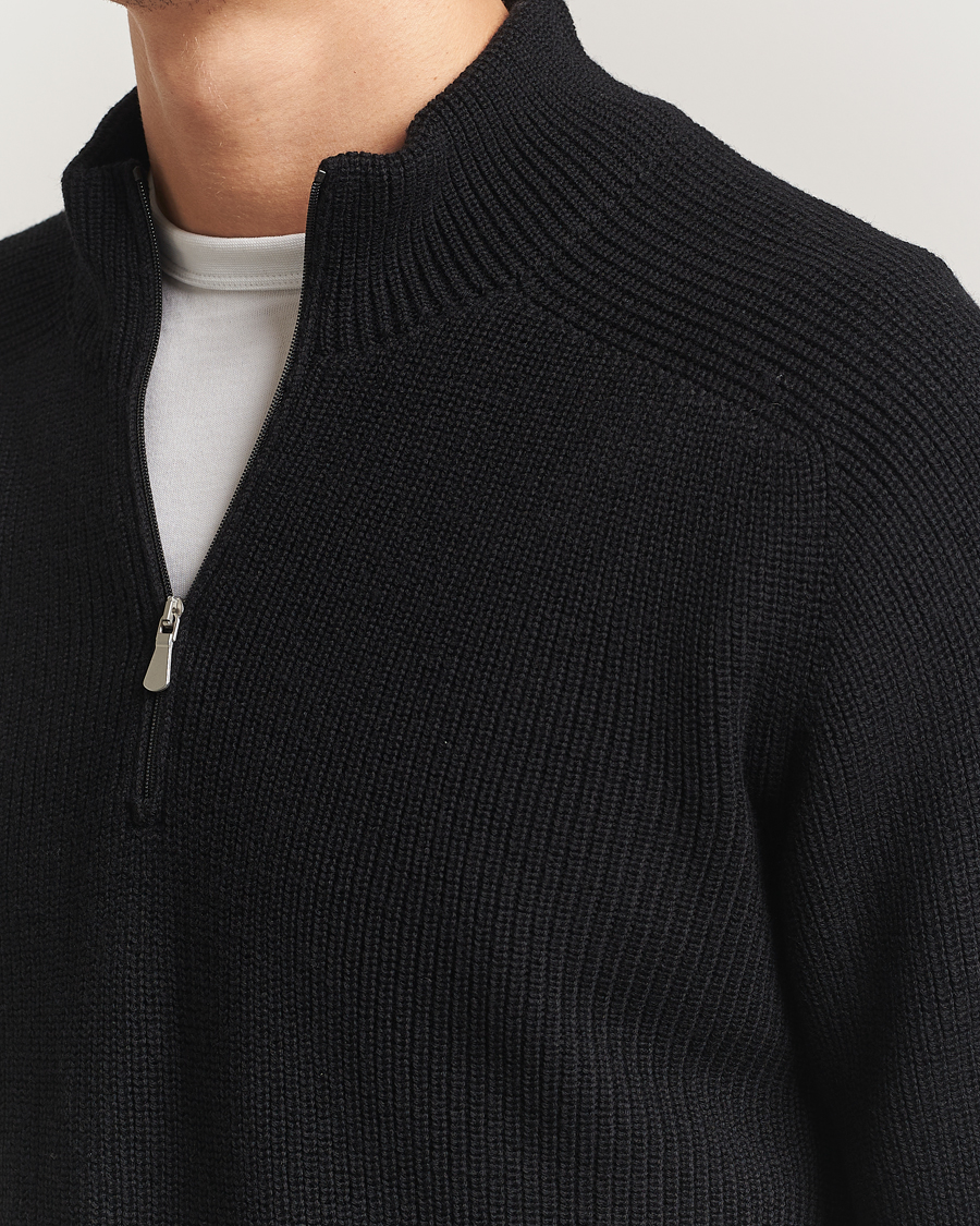 Herren | Pullover | Gran Sasso | Rainwool Half Zip Black