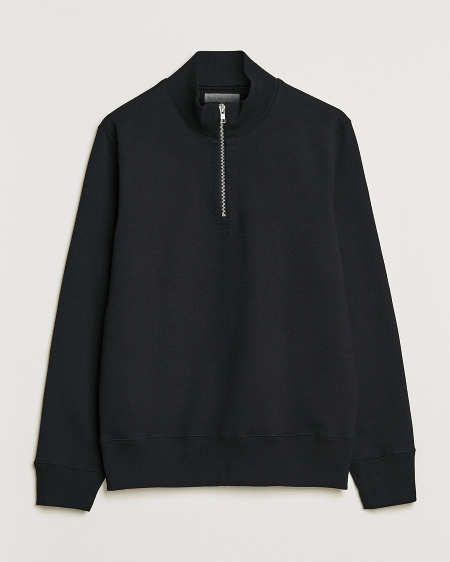 Herren | Pullover | Merz b. Schwanen | Organic Cotton Half Zip Sweat Black