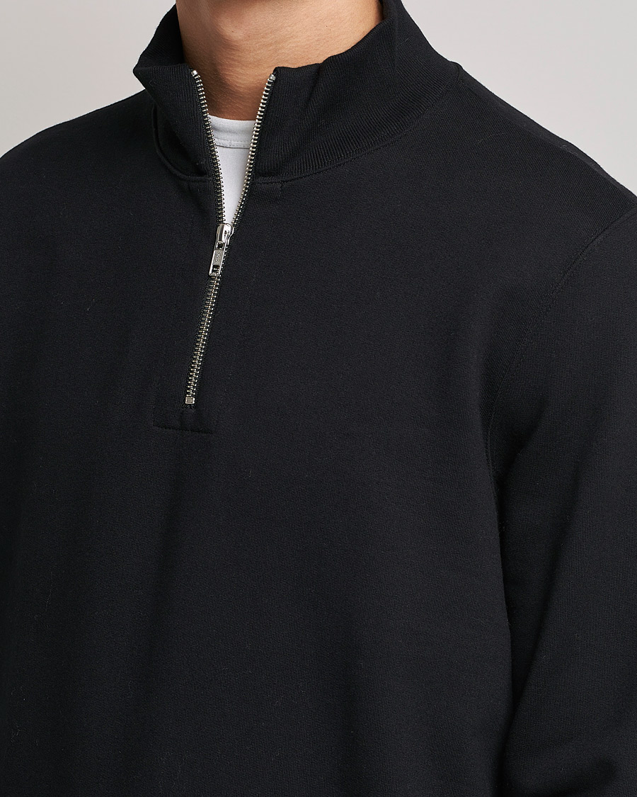 Herren | Pullover | Merz b. Schwanen | Organic Cotton Half Zip Sweat Black